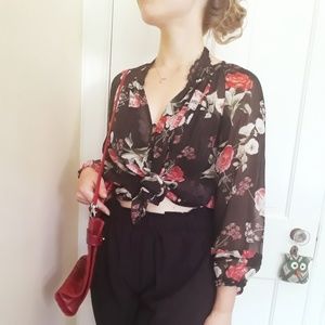 Sheer floral blouse